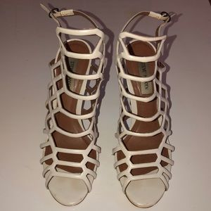 White Steve Madden Slithur Heels
